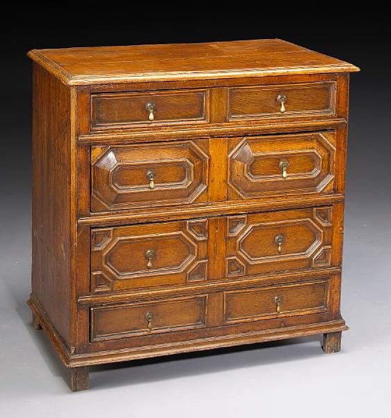 Appraisal: A Charles II oak chest of drawers late th century