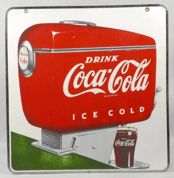 Appraisal: Porcelain Coca-Cola -Sided Sidewalk Sign Description s Still retains original