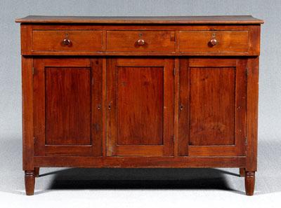 Appraisal: Southern walnut sideboard yellow pine secondary throughout three dovetailed drawers