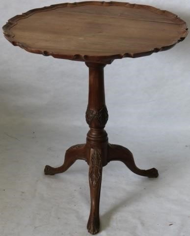 Appraisal: TH C PORTUGUESE TEA TABLE EXOTIC MAHOGANYWITH SHAPED DISH TOP