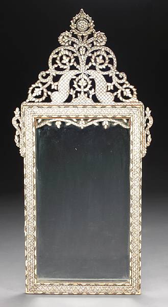 Appraisal: A Levantine shell and bone inlaid mirror late th century