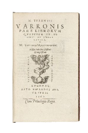 Appraisal: Varro Marcus Terentius Pars librorum quattuor et viginti de lingua