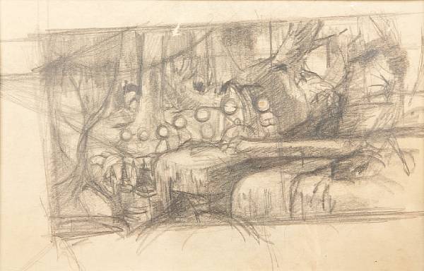 Appraisal: A Walt Disney rough layout drawing from Snow White and