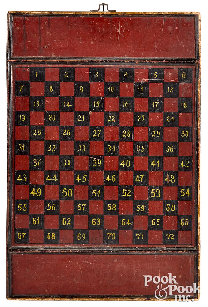 Appraisal: Painted double sided gameboard late th c Painted double sided