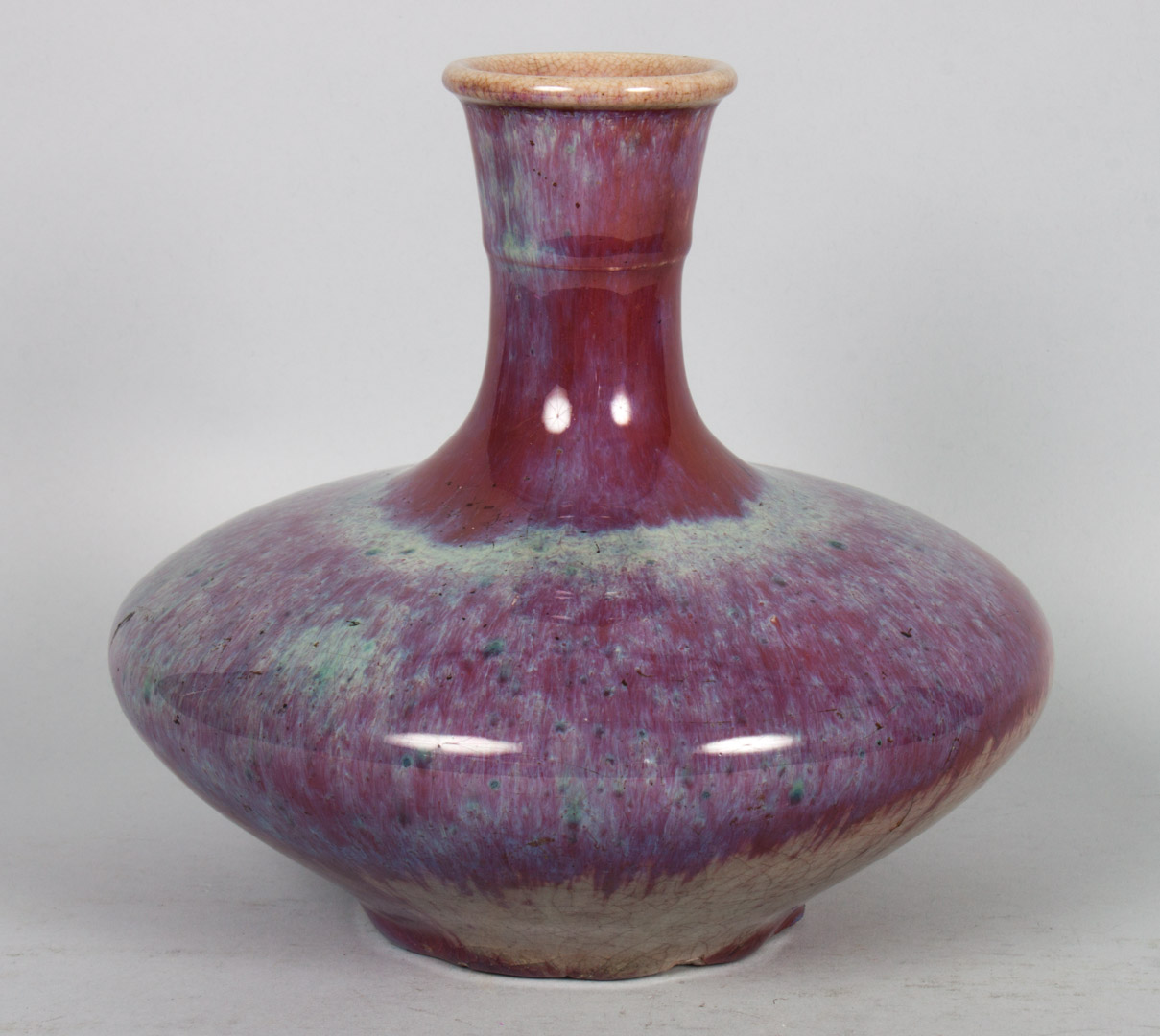 Appraisal: Chinese flambe glazed porcelain vase th century in H