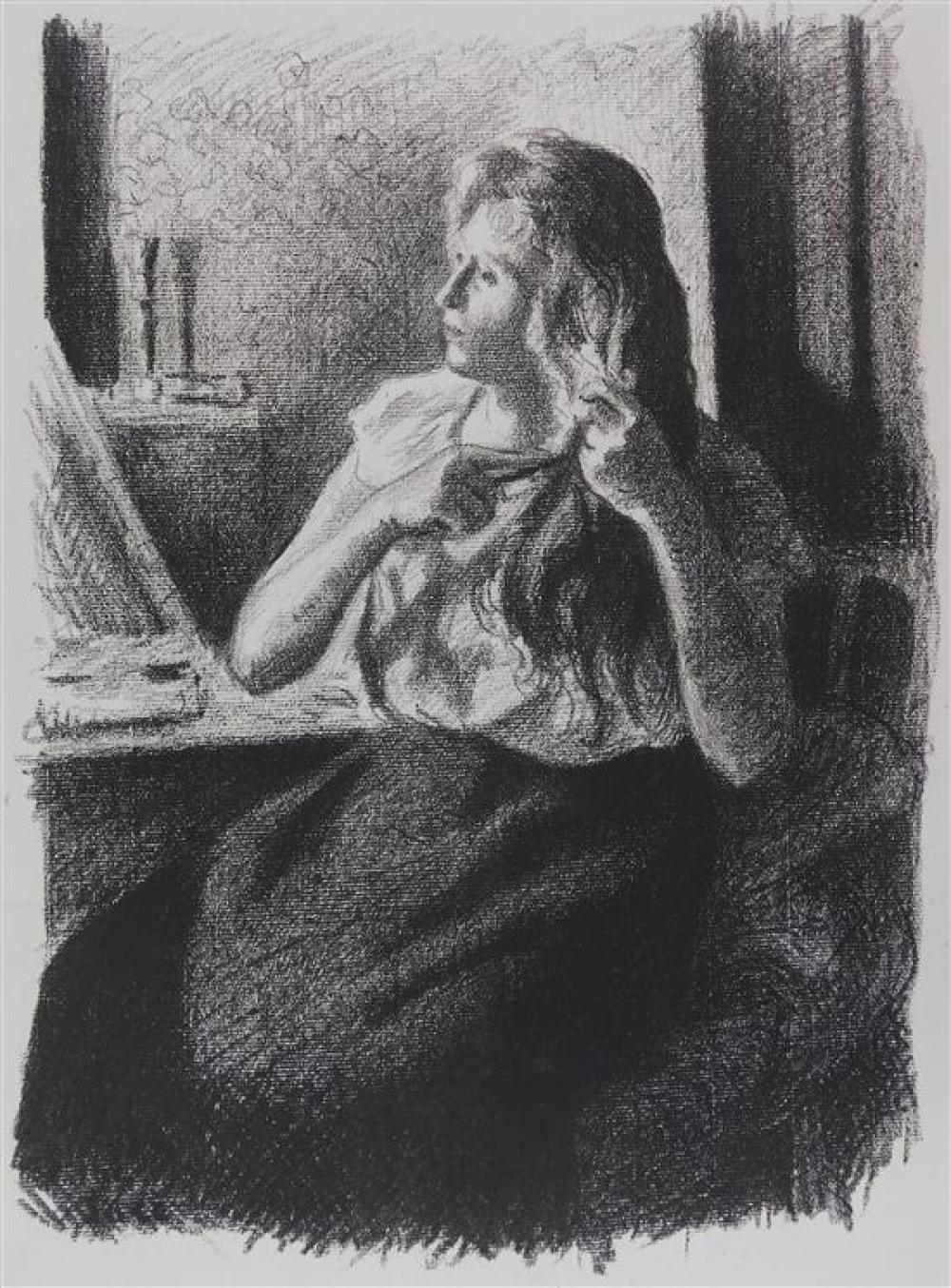 Appraisal: Maximilien Luce France - Femme se coiffant Lithograph Ref IFF