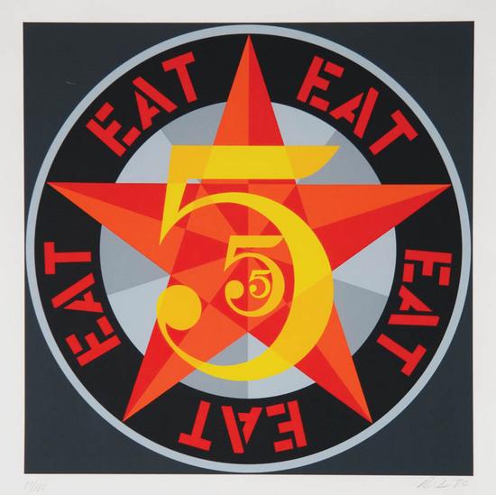 Appraisal: Robert Indiana b eat screenprint printed in colors signed and