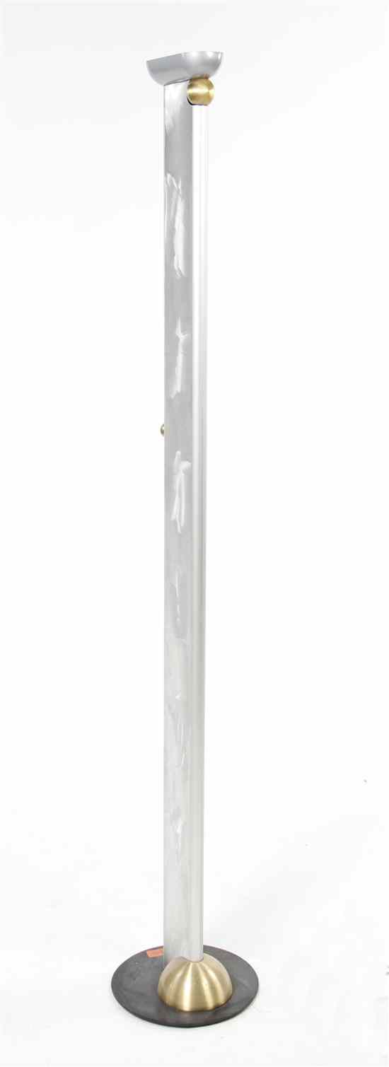 Appraisal: A Contemporary Brushed Aluminum Floor Lamp Ron Rezek of rectangular