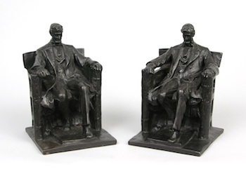 Appraisal: Two Bronze Sculptures after Daniel Chester French's Seated Lincoln Seated