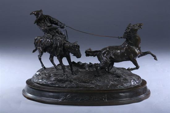 Appraisal: AFTER EVGENY ALEXANDROVICH LANCERAY Russian - Bashkir Horseman Bronze Cyrillic