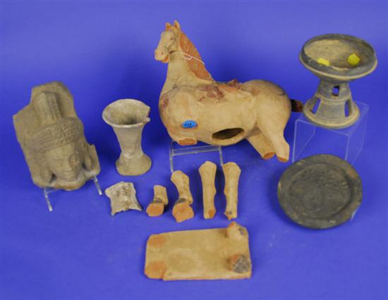 Appraisal: COLLECTION OF ARCHAIC CHINESE ARTIFACTS including Tang style horse length