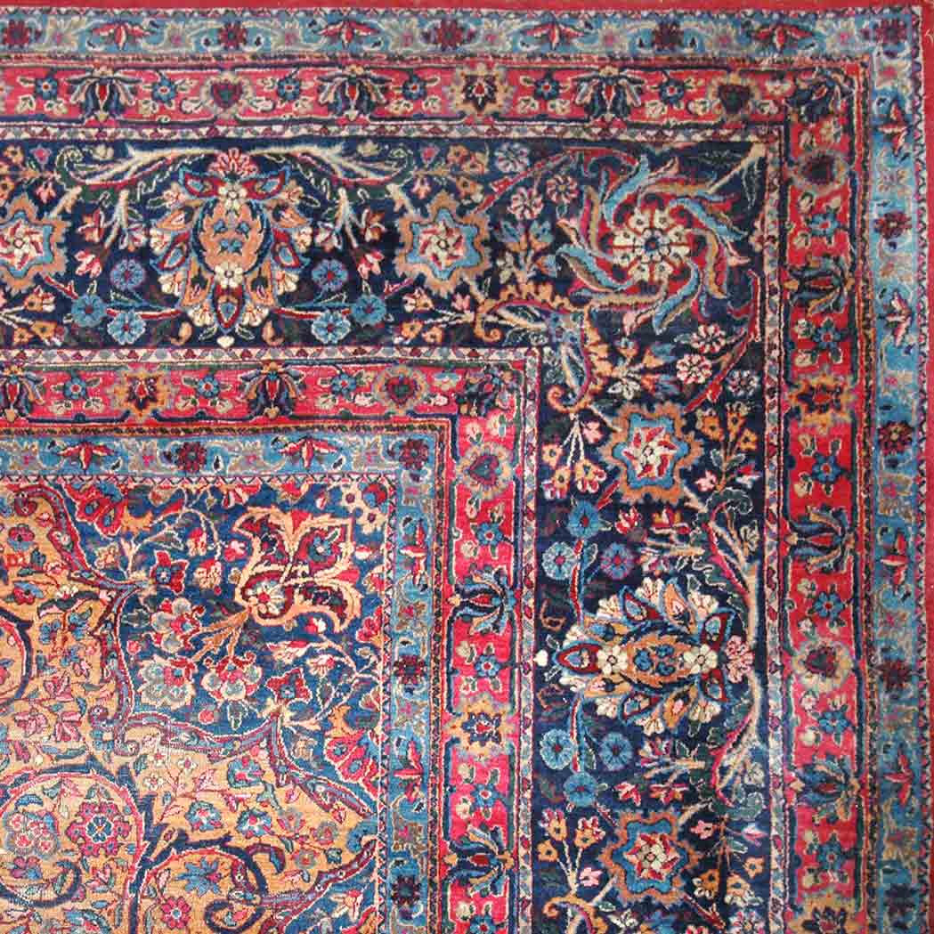 Appraisal: Kirman Carpet Southeast Persia circa The central polychrome pendant medallion