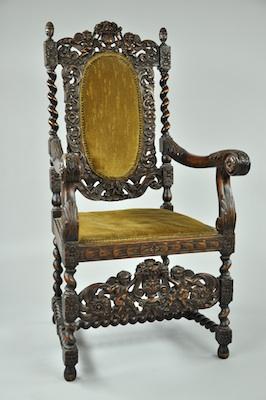 Appraisal: A th Century Dutch Style Arm Chair A high back