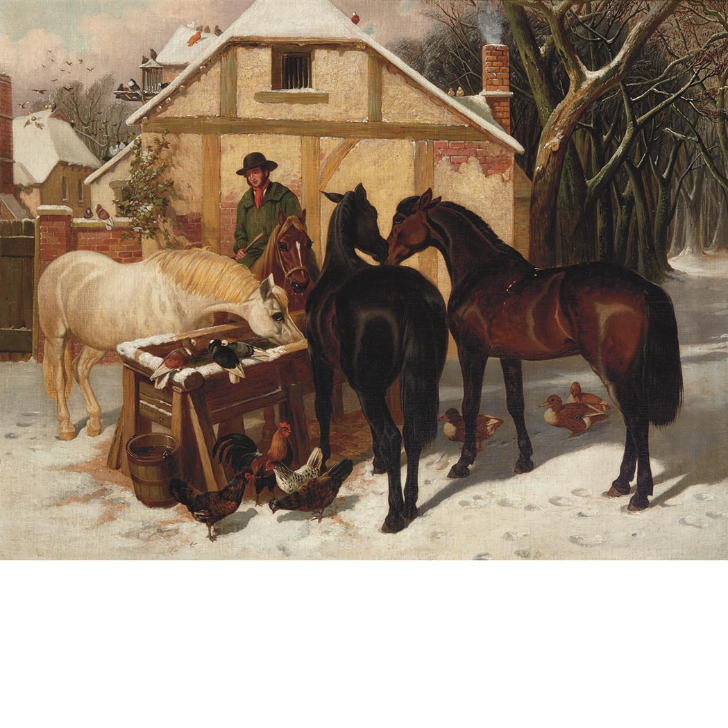 Appraisal: John Frederick Herring Sr British - Watering the Horses in