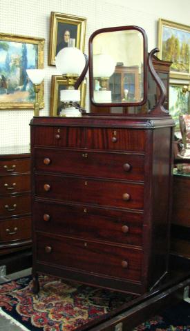 Appraisal: Vintage New York Mahogany Chiffonier with six drawers and mirror