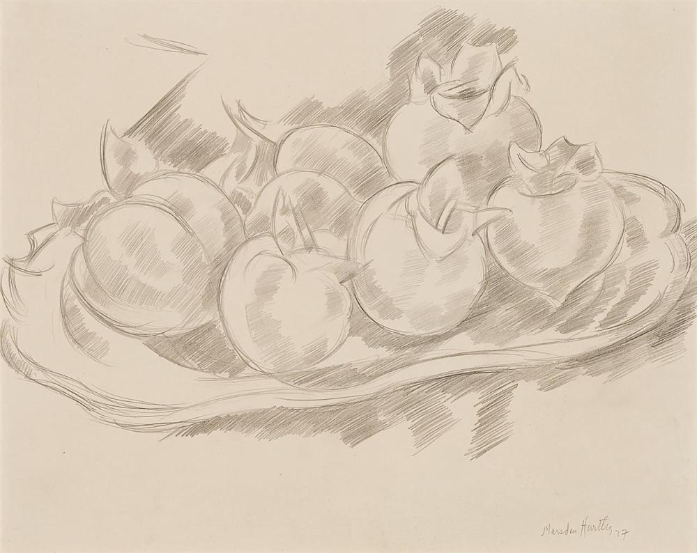 Appraisal: MARSDEN HARTLEY American - Still Life Pomegranates graphite on paper