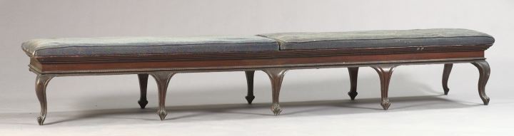 Appraisal: Pair of Edwardian Mahogany Padded Long Benches ca each with