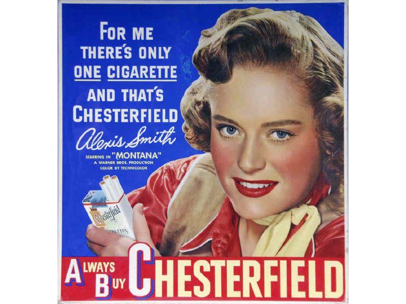 Appraisal: Chesterfield Tobacco Advertising Sign Featuring Al Description '' x ''