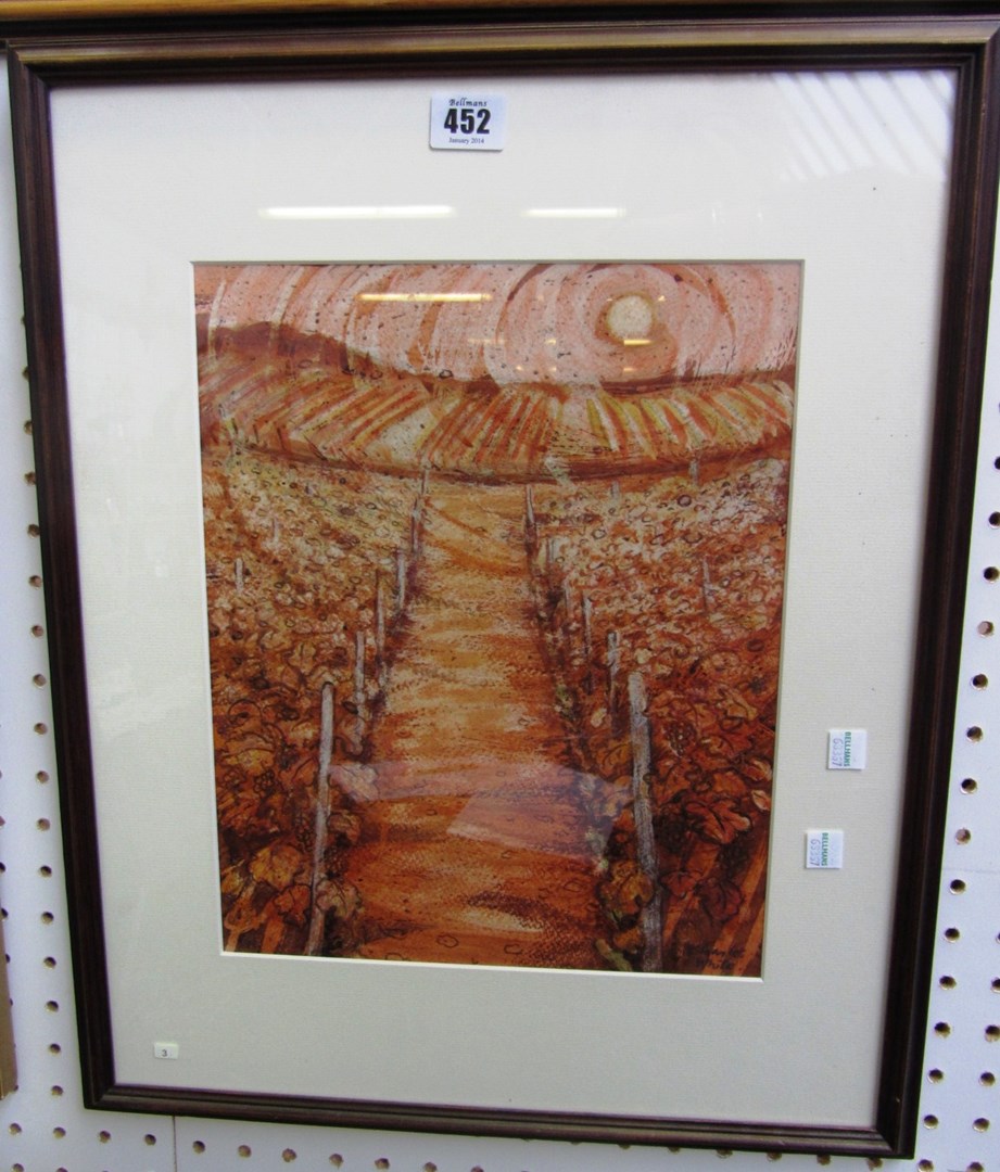 Appraisal: Charles White th century Sunset landscape at the vineyards in