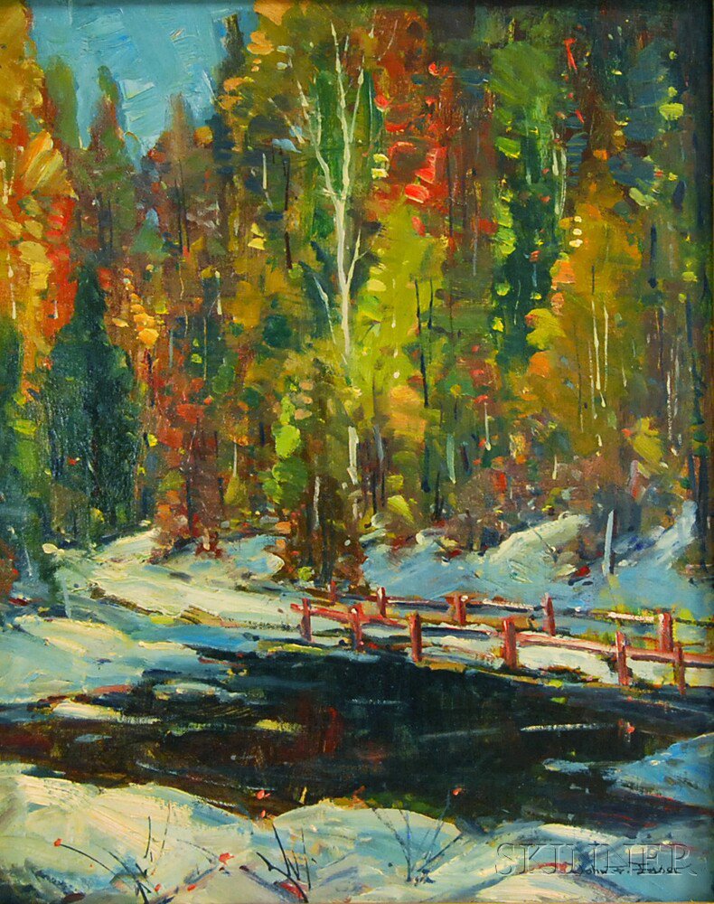 Appraisal: John F Enser American - Early Snow Maine Signed John