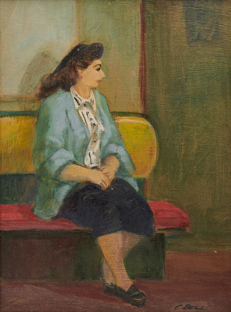 Appraisal: CECIL BELL American - Subway Passenger oil on canvas board