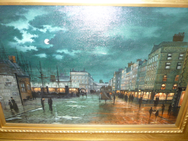 Appraisal: MICHAEL MATTHEWS - Liverpool Docks oil on canvas signed and