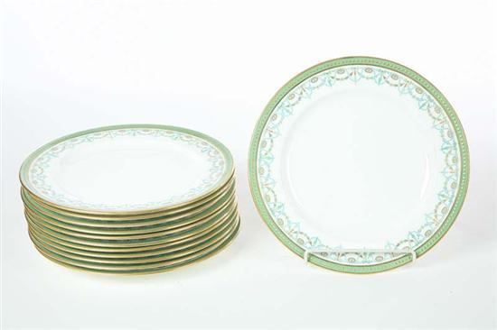 Appraisal: SET OF CHINA PLATES Twelve Minton plates with green and