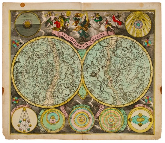 Appraisal: CELLARIUS ANDREAS Planisphaerium Coeleste Double-page engraved celestial map x mm