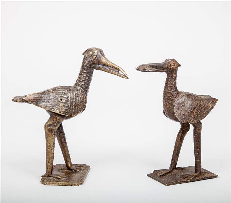 Appraisal: Two Baule Bird Figures Ivory Coast One rendered holding a