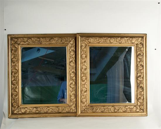 Appraisal: A Pair of Victorian Gilt Frame Wall Mirrors last half