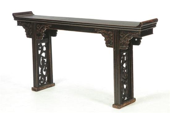 Appraisal: ALTAR TABLE China mid th century elm Good carved detail