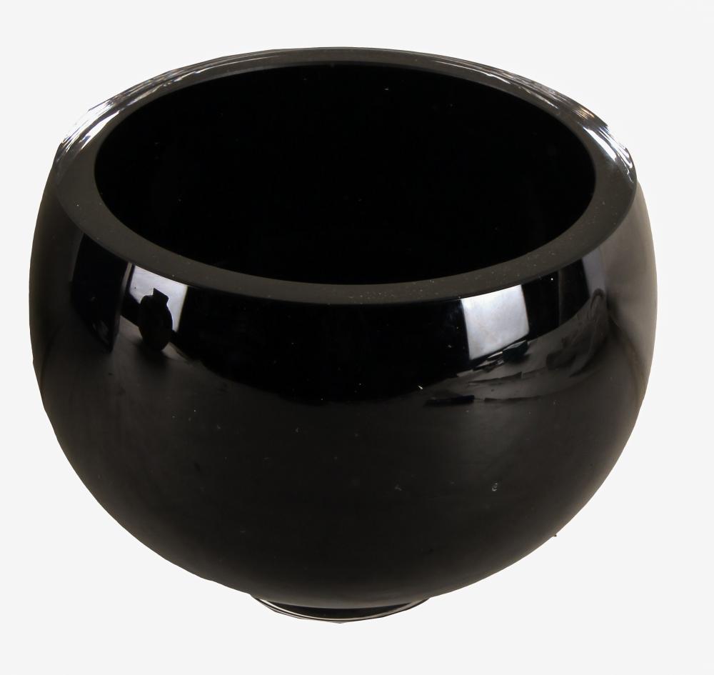 Appraisal: GEORG JENSEN BLACK GLASS BOWLsigned with original box inches diameter