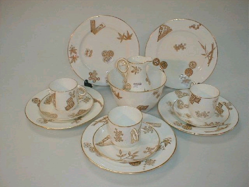 Appraisal: A Kerr Binns Worcester tea service transfer printed in brown