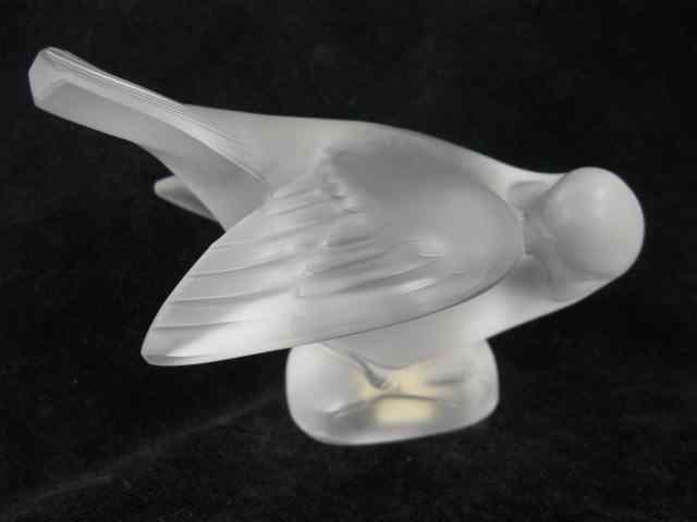 Appraisal: Lalique French Crystal Bird Figurine dove frosted '' x ''