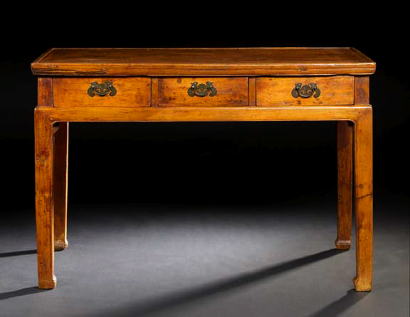 Appraisal: Chinese Provincial Scholar's Desk late th century the rectangular top