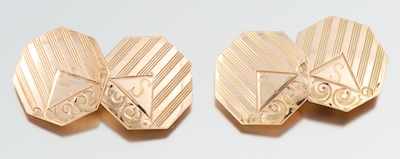 Appraisal: A Pair of Rose Gold Cufflinks k rose gold cufflinks