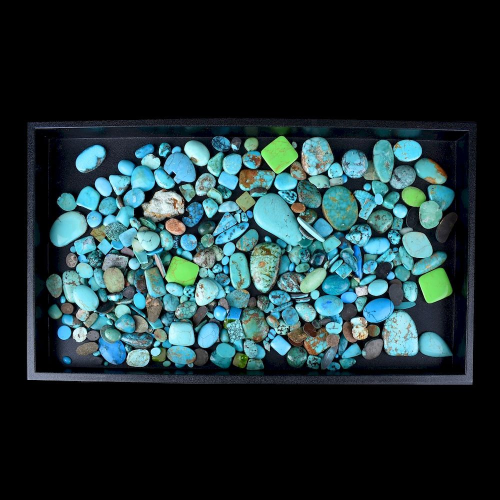 Appraisal: Turquoise Stone Lot Multi piece lot of polished Turquoise stones