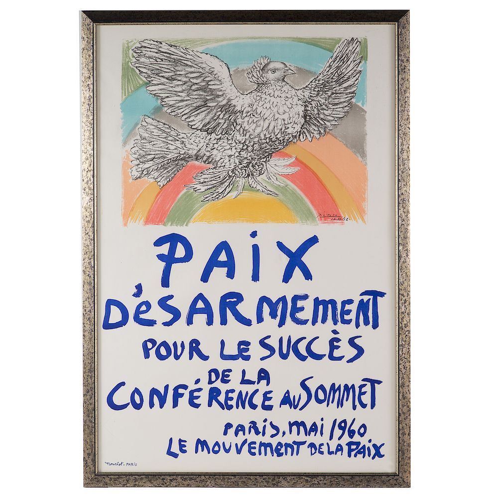 Appraisal: Pablo Picasso Paix Disarmement-Peace Spanish - Offset lithograph plate signed