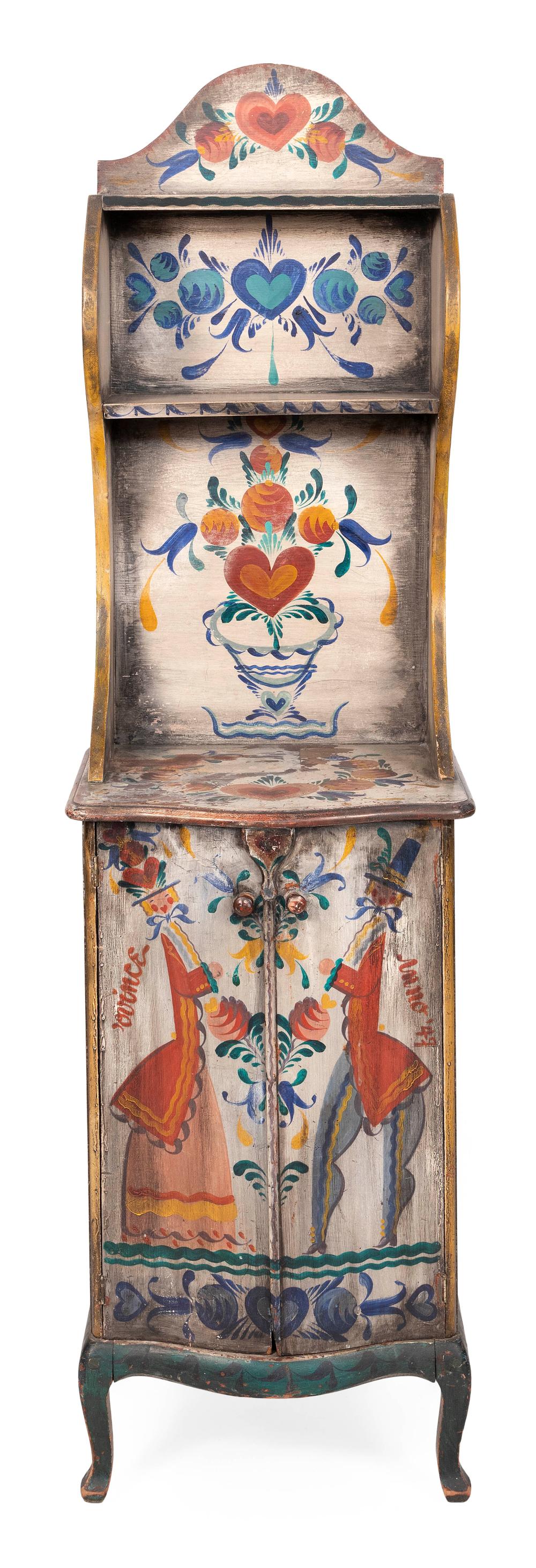 Appraisal: PETER HUNT-DECORATED CABINET MID- TH CENTURY HEIGHT WIDTH DEPTH PETER