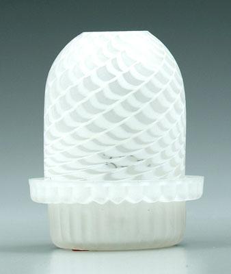 Appraisal: Satin glass fairy lamp frosted white swirl and drape surface