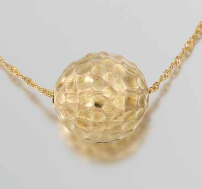 Appraisal: A Ladies' Golf Ball Pendant on Chain k yellow gold