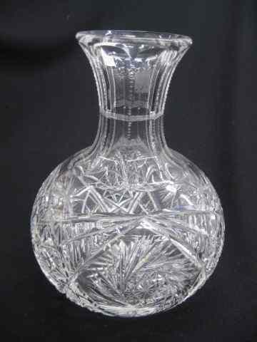 Appraisal: Cut Glass Carafe pinwheel star brilliant period '' excellent