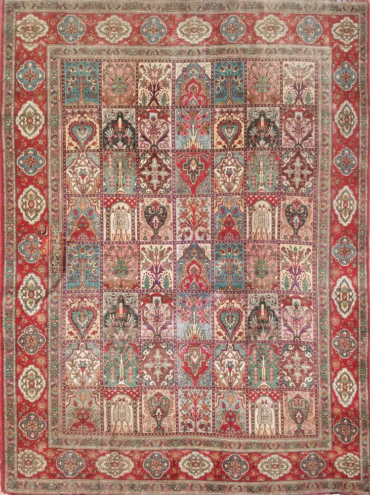 Appraisal: Vintage Tree of Life Hand Woven Oriental Carpet Vintage Tree