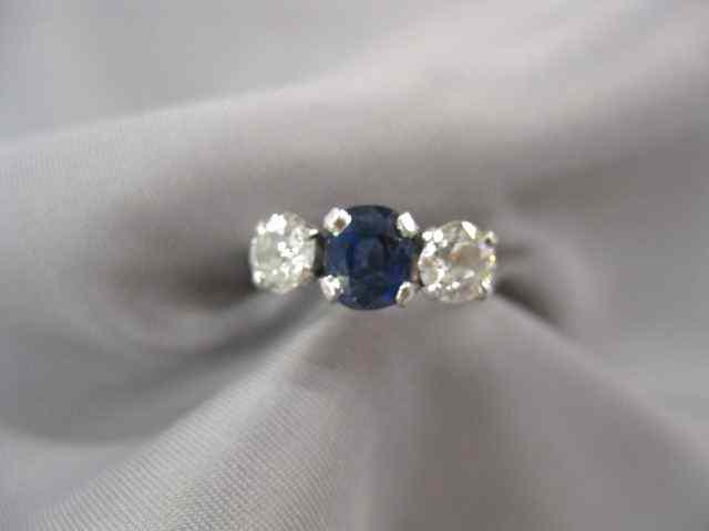 Appraisal: Sapphire Diamond Ring cushion cut rich blue gem with diamond