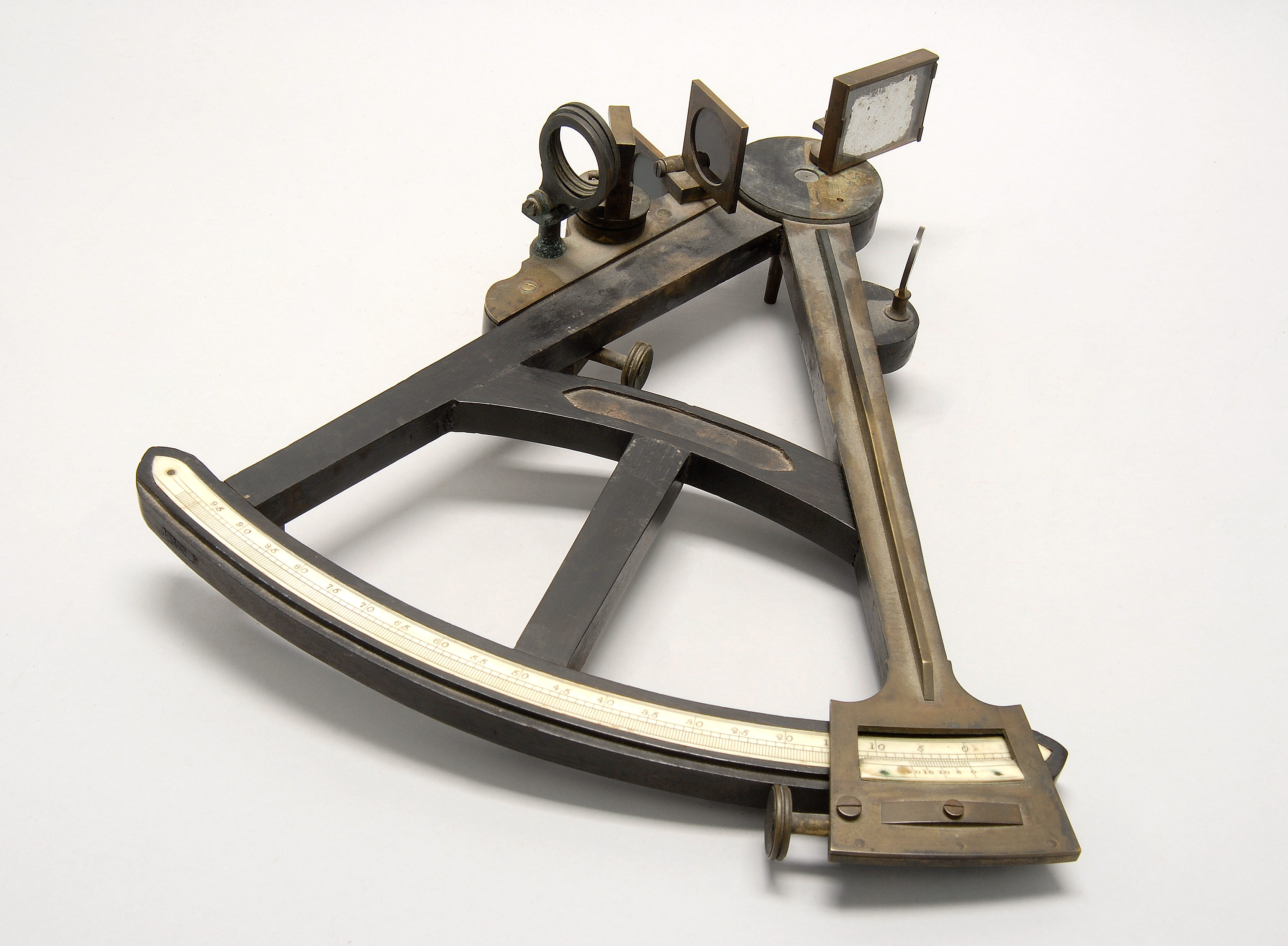 Appraisal: SEXTANT WITH EBONIZED WOOD FRAME th CenturyName plate missing Not