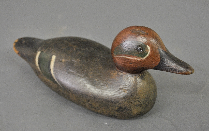 Appraisal: - Mason glass eye green wing teal drake decoy h