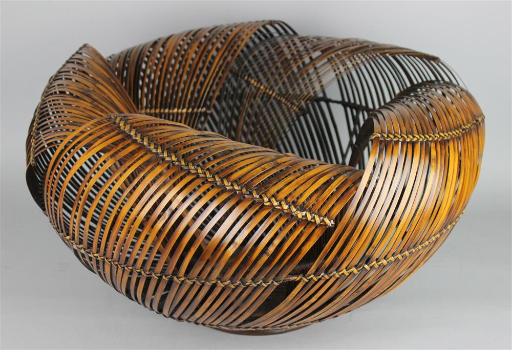 Appraisal: LARGE JAPANESE SPLIT REED BAMBOO BASKET ESTATE OF TOM CLANCY