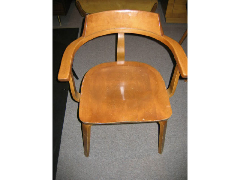 Appraisal: SIX OPEN ARMCHAIRS back rests extending into the arms raised