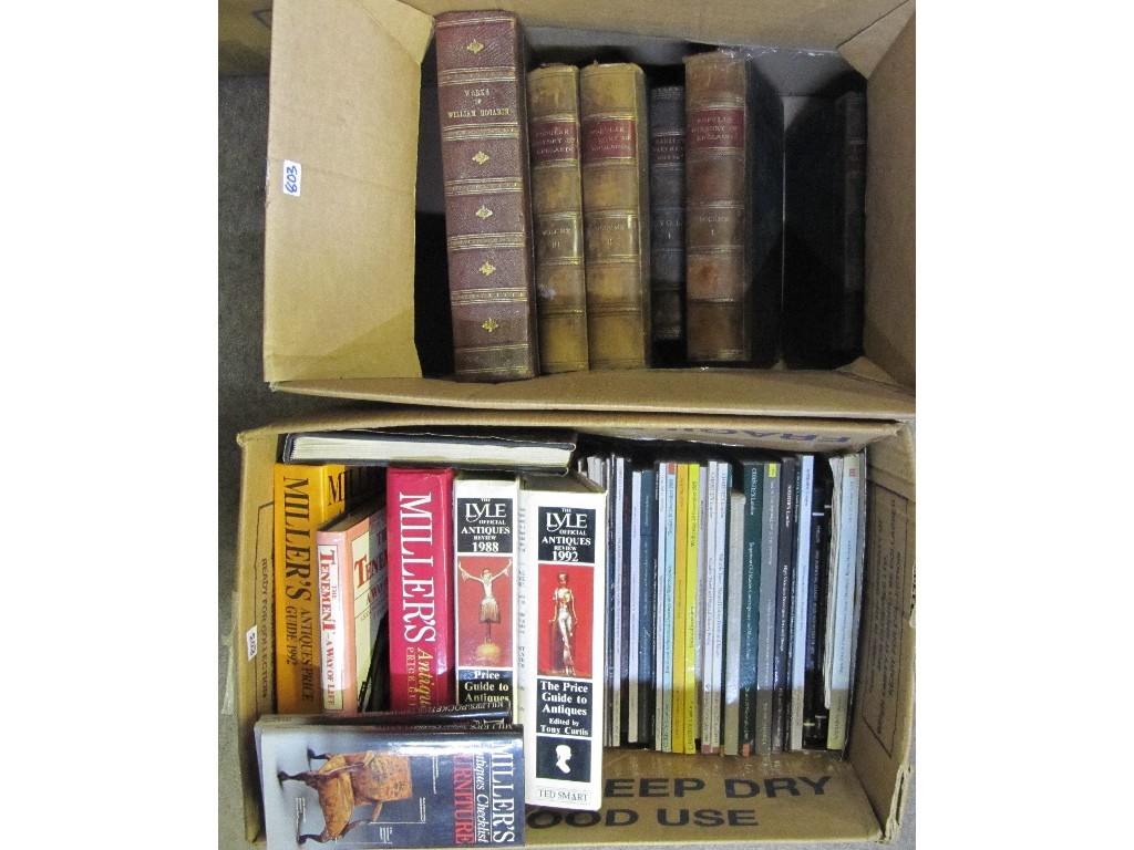 Appraisal: Two boxes of books including leather bound