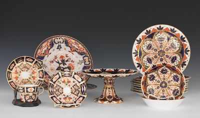 Appraisal: A Mixed Group of Imari Pattern Dishes Including eight -